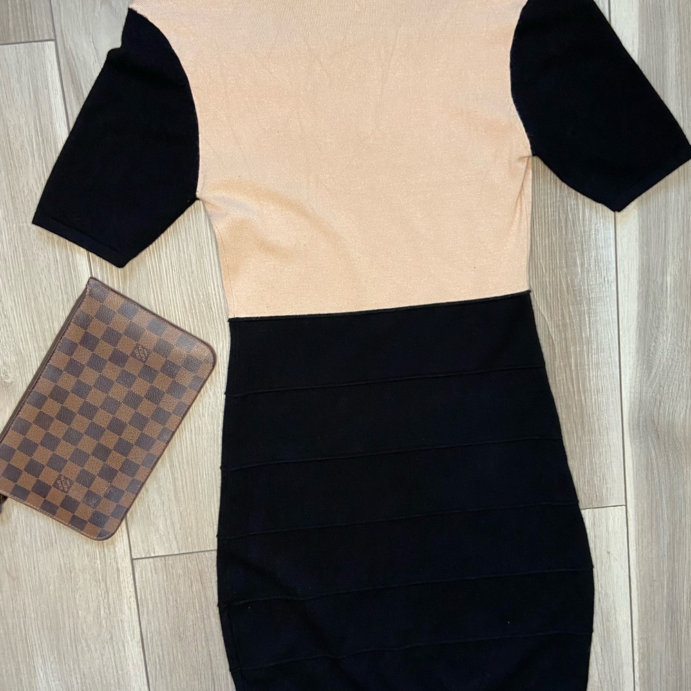 Forever21 Tan & Black Sweater Dress - Picture 5 of 5